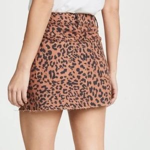 NEW! Free People Zip It Up Leopard Print Mini Skirt 26 (2) NWOT